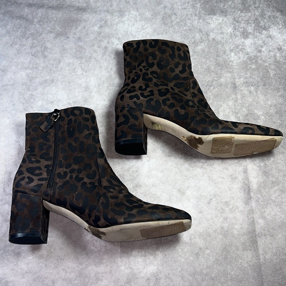 NWOT Stuart Weitzman Women Sz 7M / EU 37.5 Leopard Print Ankle Boots Animal - Picture 5 of 10